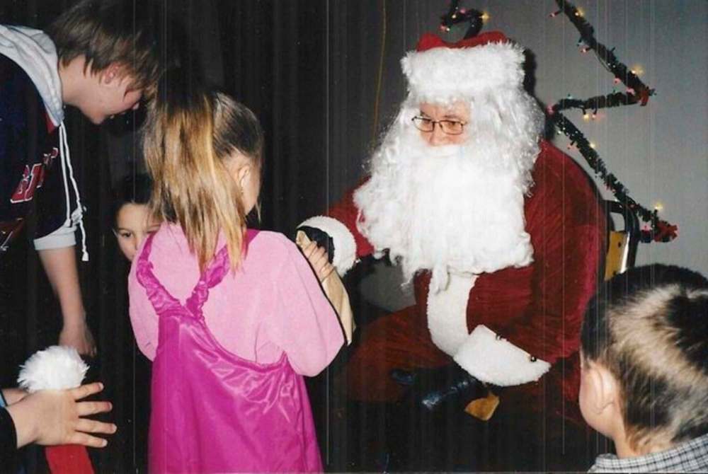 Bob posing as Santa.