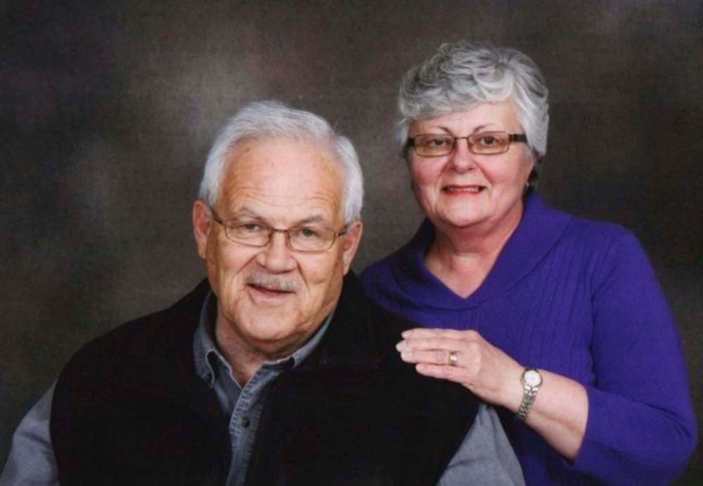 Bob with his wife Diane, posing for a formal portrait in 2012.