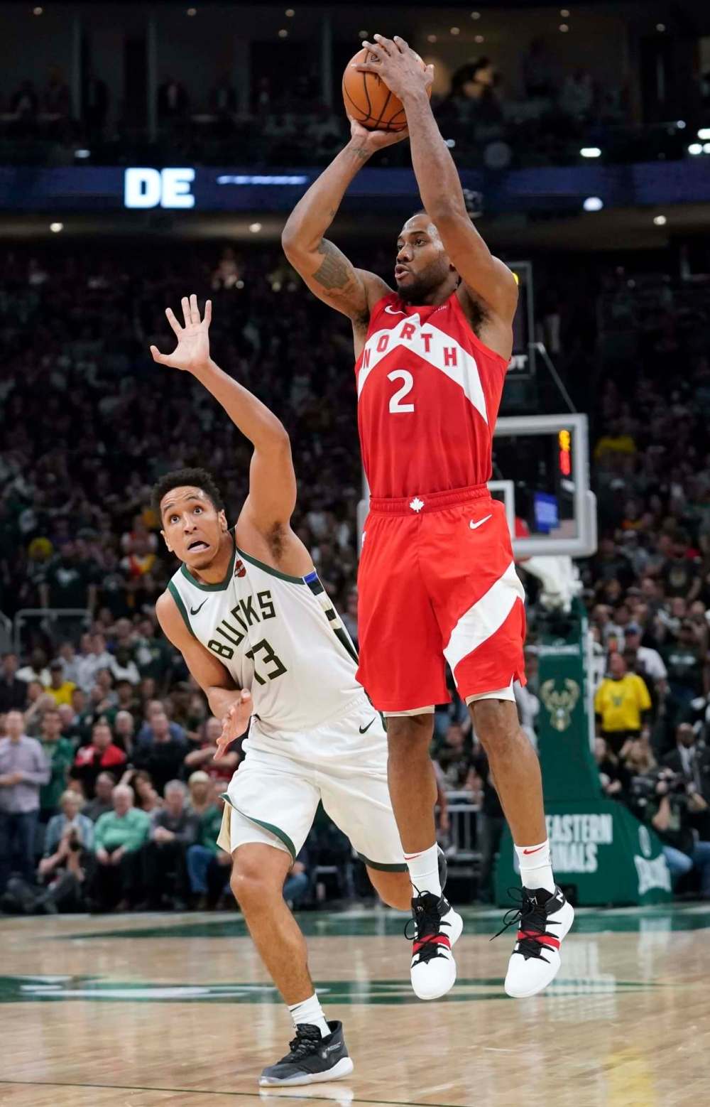 The Toronto Raptors’ Kawhi Leonard (right) has been the best player in the playoffs. (Morry Gash / The Associated Press files)
