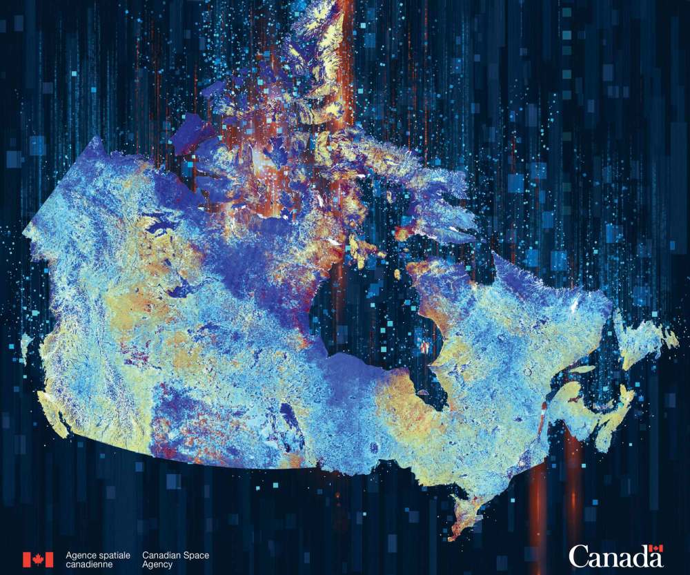 A mosaic of Canada composed of RADARSAT-2 images. (Canadian Space Agency)