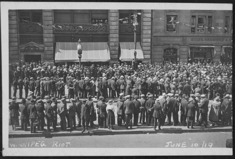 Archives of Manitoba
A crowd gathers on Portage Avenue on June 10, 1919.