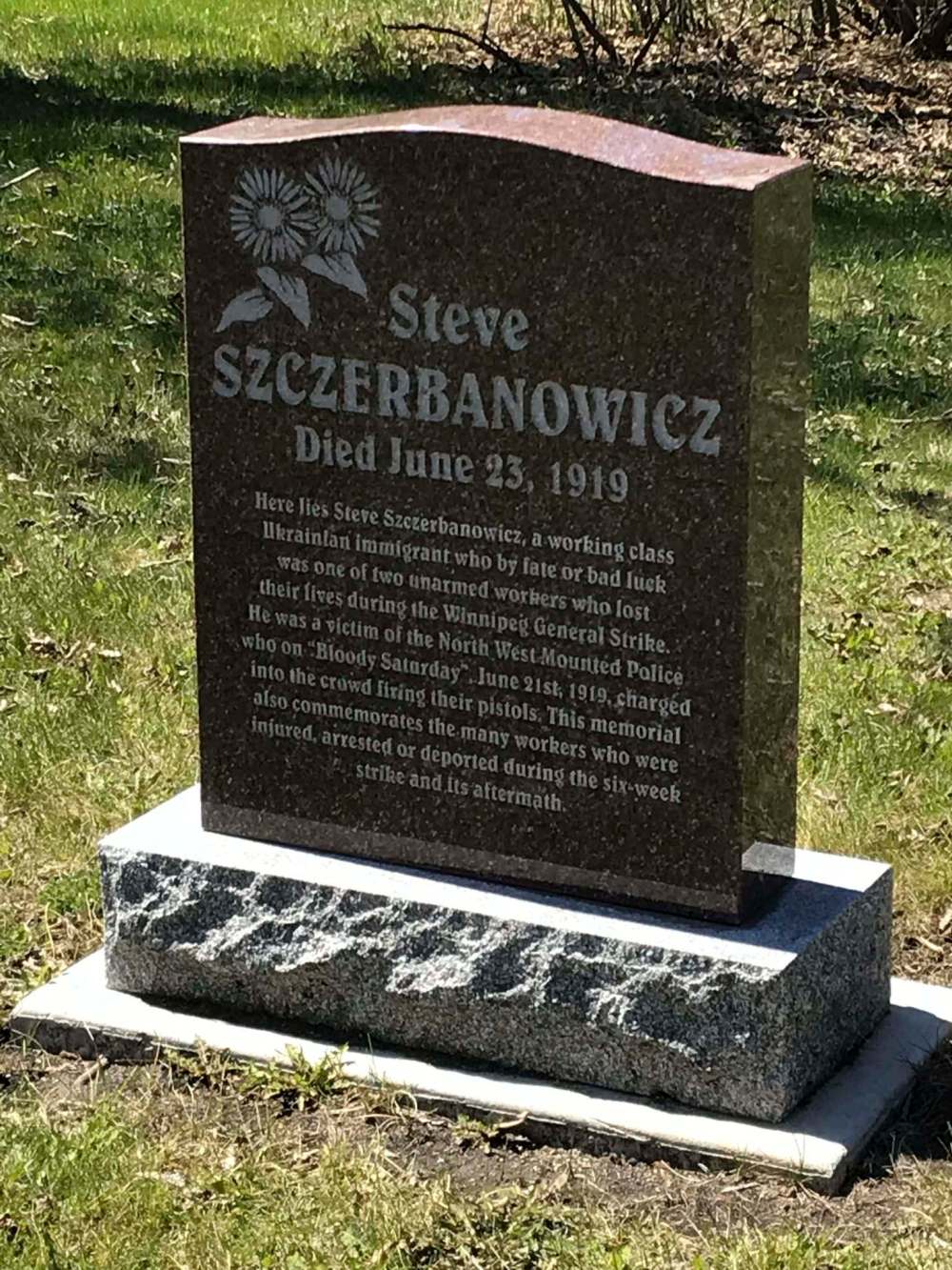 Peter Manastyrsky photo
The gravestone of Steve Szczerbanowicz at Brookside Cemetery.