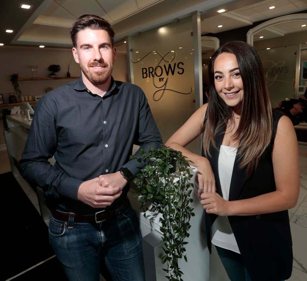 PHIL HOSSACK / WINNIPEG FREE PRESS
Scott Russell and Giovanna Minenna at Brows By G, a microblading and permanent cosmetics studio they run together.