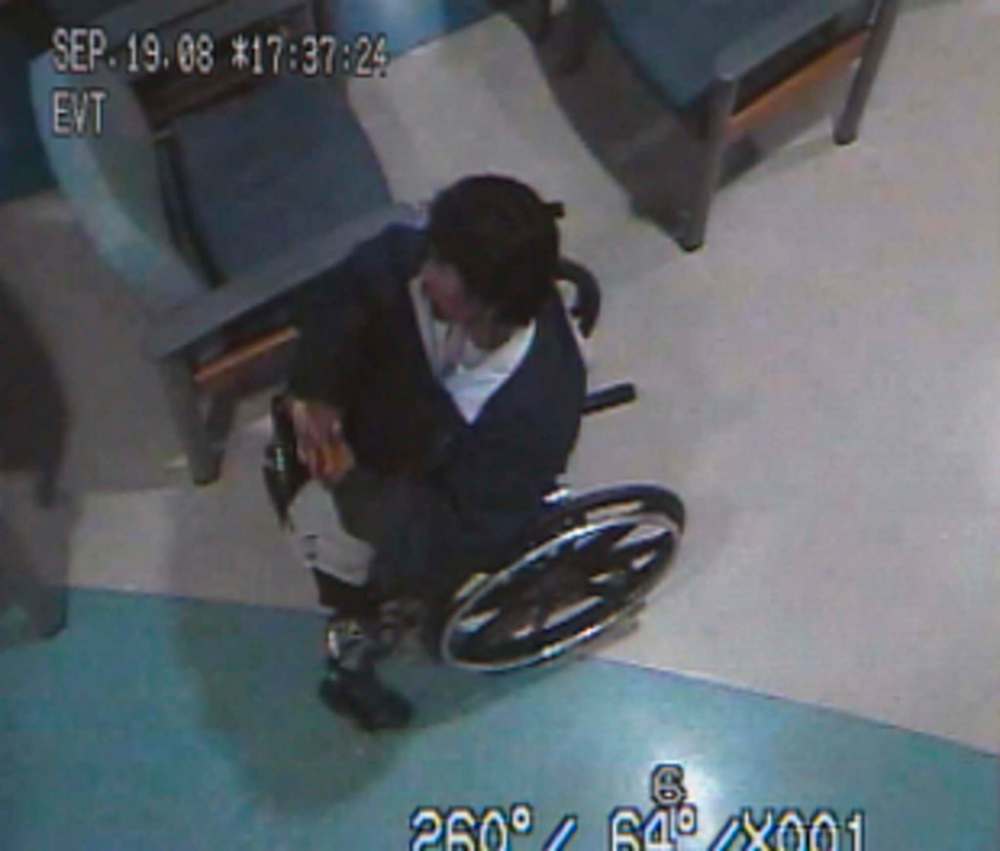 Screen grab from HSC security showing Brian Sinclair during a 34-hour wait in the hospital emergency room.