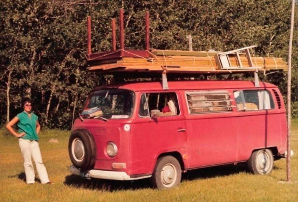 The creators of Whales Tails, Gene Freott and Jenny Morris, started bringing their food stand to the Winnipeg Folk Festival from British Columbia in a Volkswagen bus, pictured here in 1980. (Supplied photo)