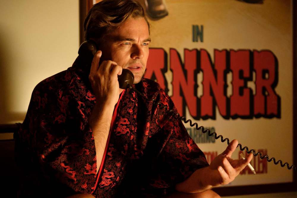 Leonardo DiCaprio leans into his cute-boy-gone-to-seed vibe and finds real poignancy in Quentin Tarantino's latest. (Sony-Columbia Pictures)