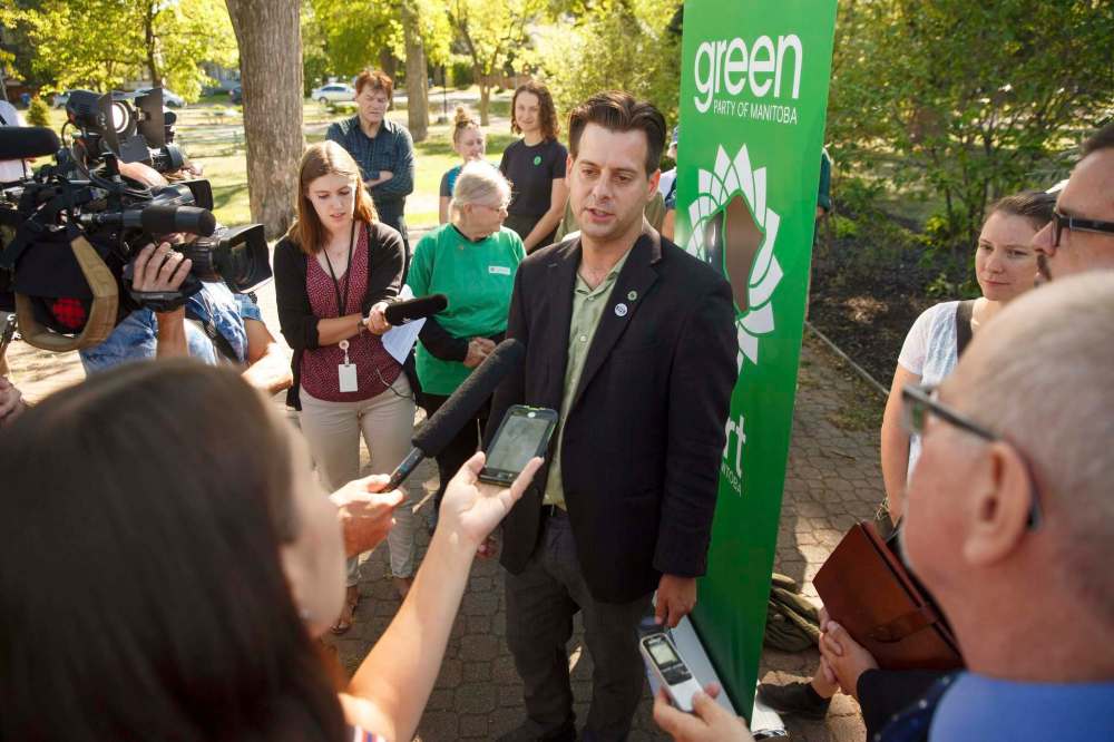 Provincial Green Leader James Beddome cited the one-third figure in announcing his party’s support for a universal basic income last week at a Winnipeg press conference. (Mike Deal / Free Press files)