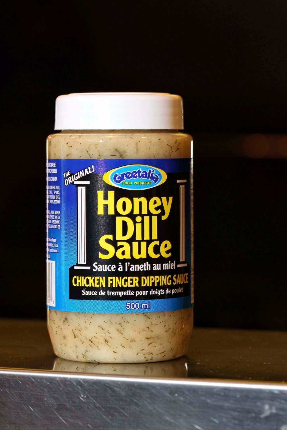 MIKE DEAL / WINNIPEG FREE PRESS FILES
A jar of the famous honey dill sauce from Greetalia Food Products, the only company in the world that markets the product.