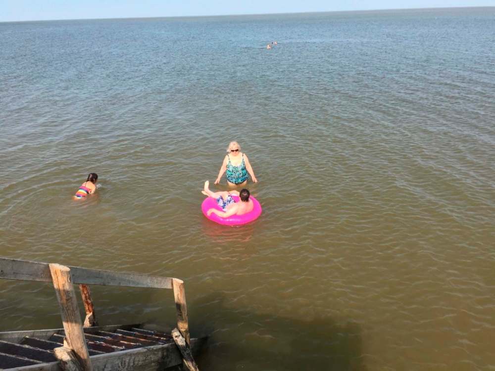 Supplied
Crawley with her older son, Joe (in tube) and her granddaughter Teagan.