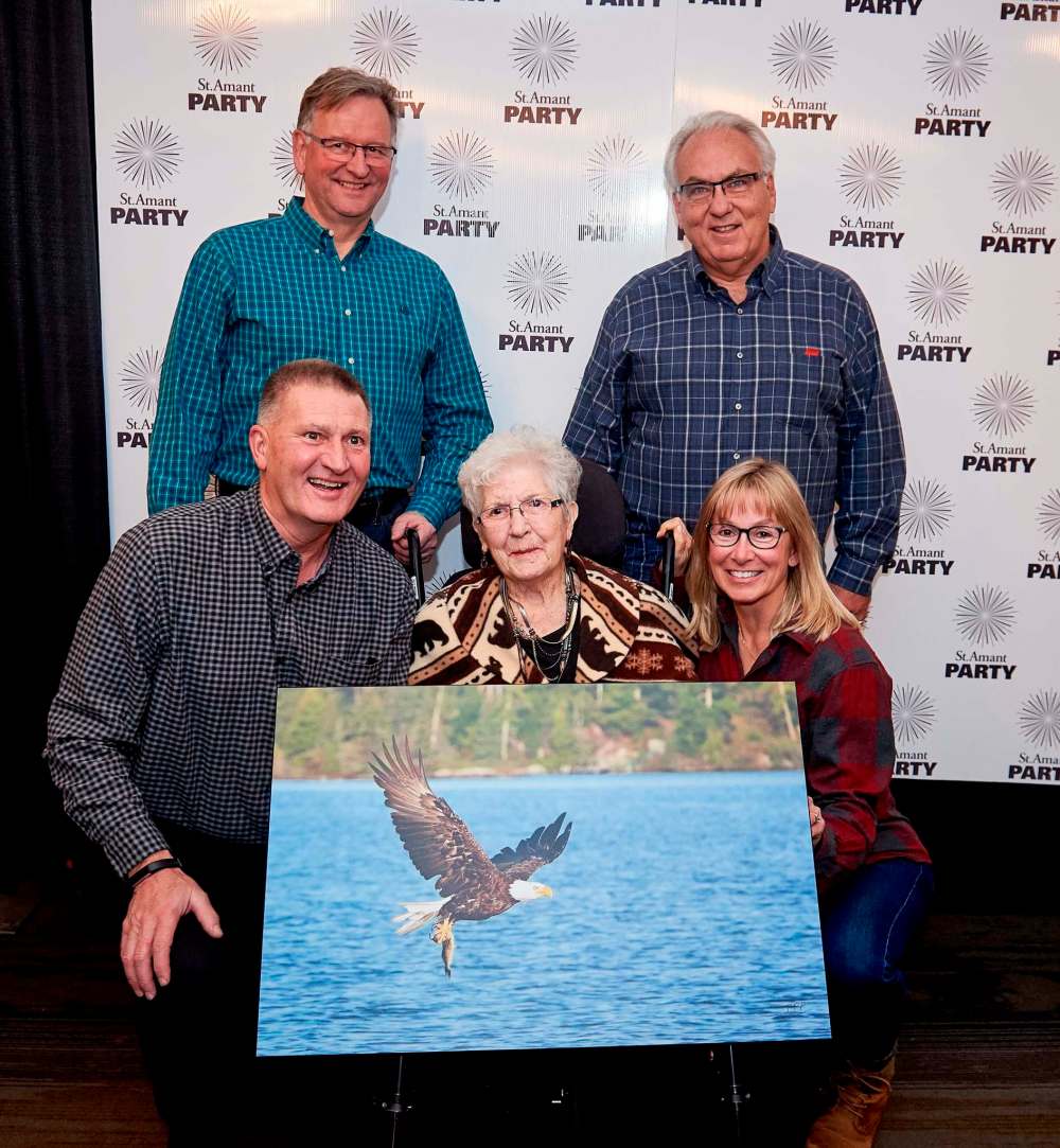 SUPPLIED
Front row: Michael Guertin (from left), Margaret Guertin and Lynne Guertin; back row: John Bockstael and J.P. Parenty, co-chairs of the St. Amant Party - Camp for 100.