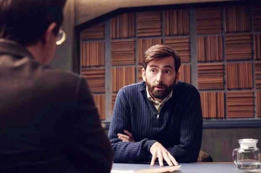 Netflix
Dr. Fallon (David Tennant) is under the gun as a suspect in his stepdaughter’s death in Netflix’s Criminal U.K.