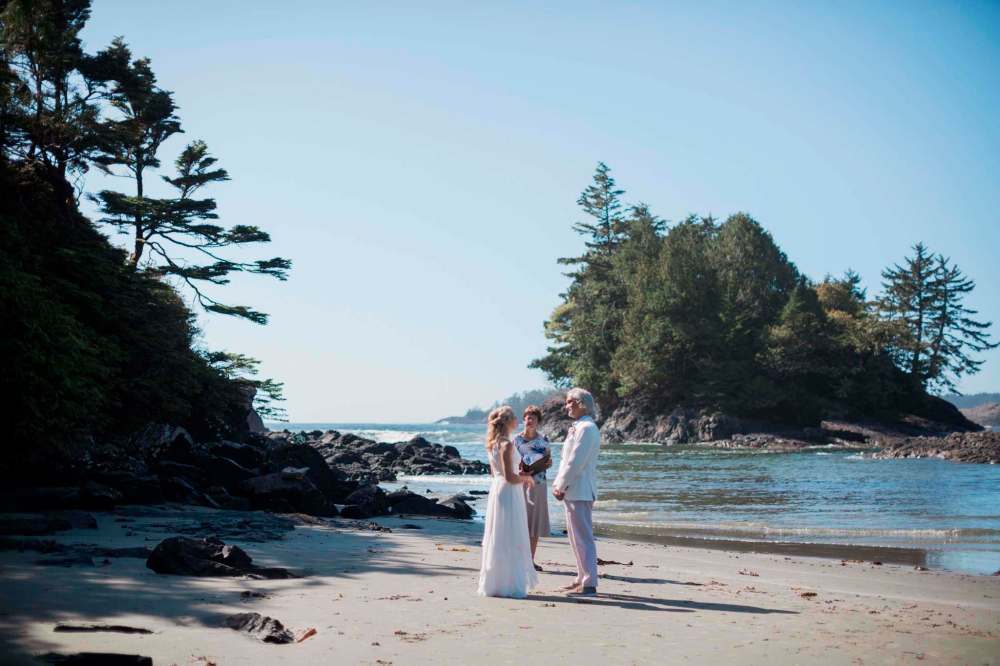 Wiecek got married on a beach in Tofino.
