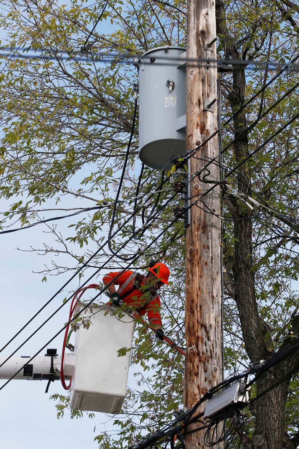 About 245 households scattered across several neighbourhoods in Winnipeg are still without power as Manitoba Hydro continues to work on the problem. (John Woods / Winnipeg Free Press)