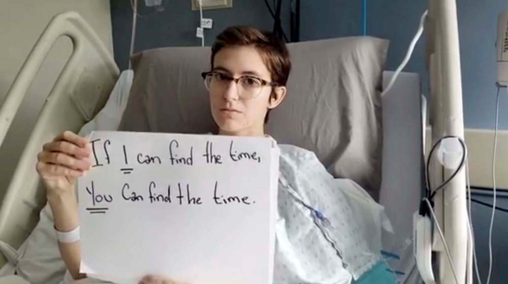 Maddison Yetman, 18, posted a video to social media from her hospital bed Tuesday urging people to vote in the upcoming federal election. The 18-year-old found out Friday she has terminal, inoperable cancer with just days or weeks left to live. (Facebook)