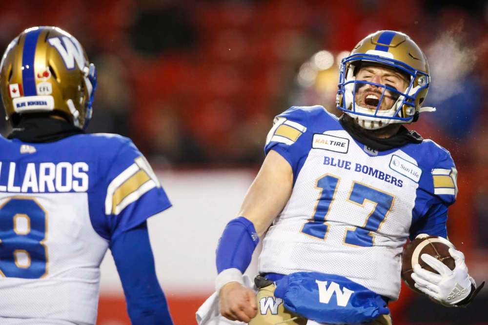 Quarterbacks Zach Collaros and Chris Streveler proved to be a great one-two punch in Calgary last weekend. (Jeff McIntosh / The Canadian Press files)