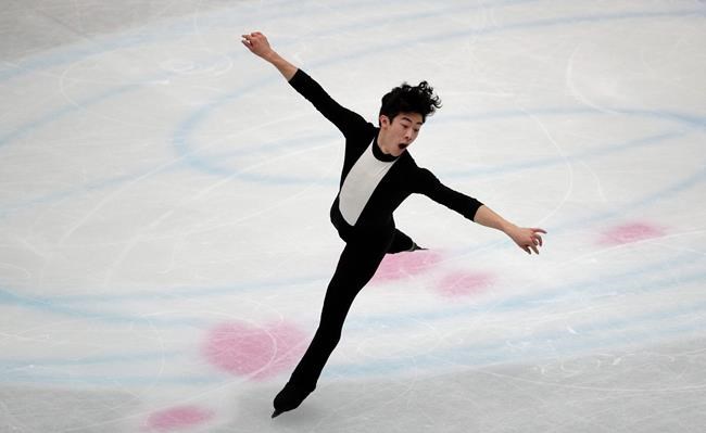 FILE - In this March 21, 2019, file photo, Nathan Chen, of the United States, performs his men's short program routine during the ISU World Figure Skating Championships in Saitama, Japan. Chen, who has won the last two world titles, is one of 18 athletes who will compete Friday and Saturday at Skate America in the first event of the season at the Orleans Arena. (AP Photo/Andy Wong, File)