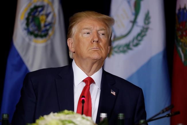President Donald Trump attends a multilateral meeting on Venezuela at the InterContinental New York Barclay hotel during the United Nations General Assembly, Wednesday, Sept. 25, 2019, in New York. (AP Photo/Evan Vucci)