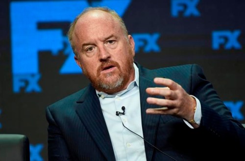 FILE- In this Aug. 9, 2017, file photo, Louis C.K., co-creator/writer/executive producer, participates in the 