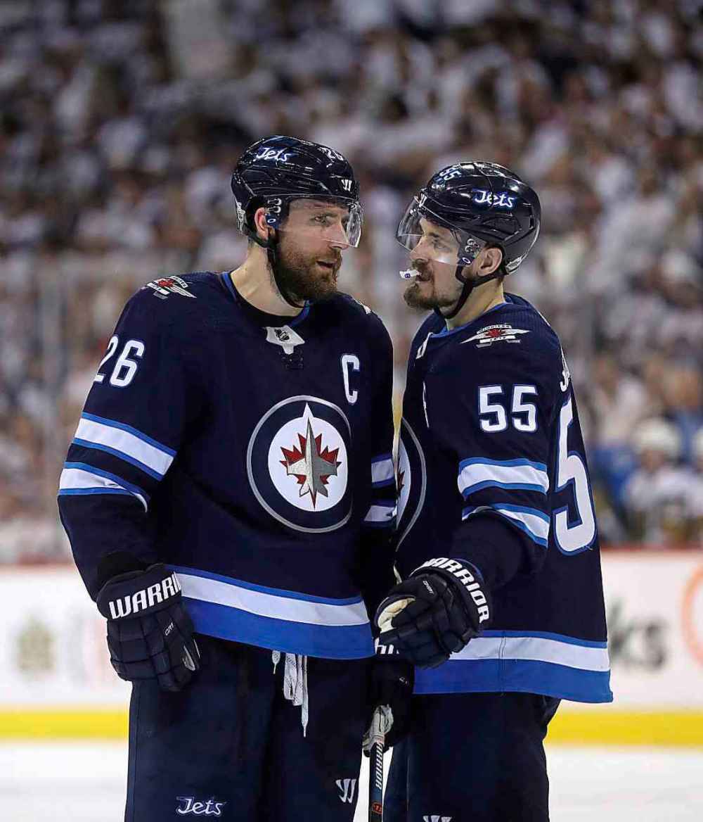THE CANADIAN PRESS/Trevor Hagan
Winnipeg Jets' captain Blake Wheeler, left, will be entering the final year of his current contract.