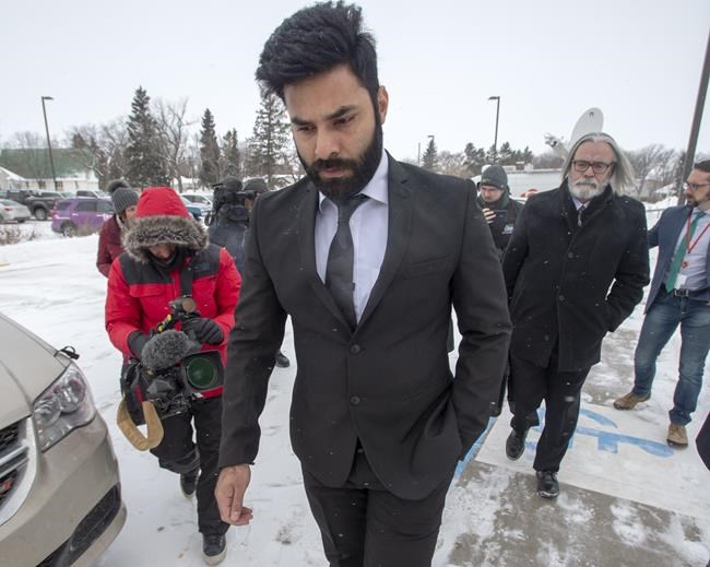 Jaskirat Singh Sidhu, the driver of the truck that struck the bus carrying the Humboldt Broncos hockey team arrives for closing arguments at his sentencing hearing Thursday, January 31, 2019 in Melfort, Sask.THE CANADIAN PRESS/Ryan Remiorz