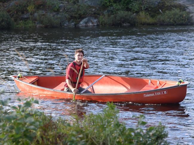 Leader of the Liberal Party of Canada Justin Trudeau paddles a canoe at the Lake Laurentian Conservation Area in Sudbury, Ontario on Thursday Sept. 26, 2019. THE CANADIAN PRESS/Ryan Remiorz