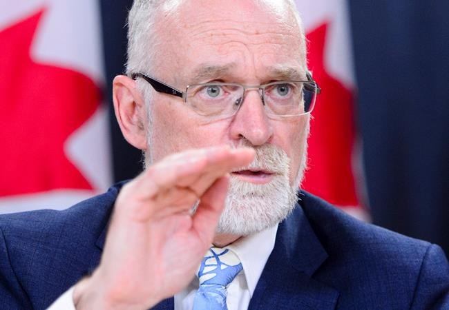 Auditor General Michael Ferguson holds a press conference following the tabling of the AG Report in the House of Commons in Ottawa on Tuesday, May 29, 2018. THE CANADIAN PRESS/Sean Kilpatrick