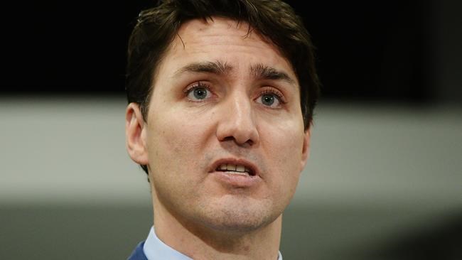 Prime Minister Justin Trudeau speaks to the media in Kanata, Ont. on Friday, February 15, 2019. THE CANADIAN PRESS/Sean Kilpatrick