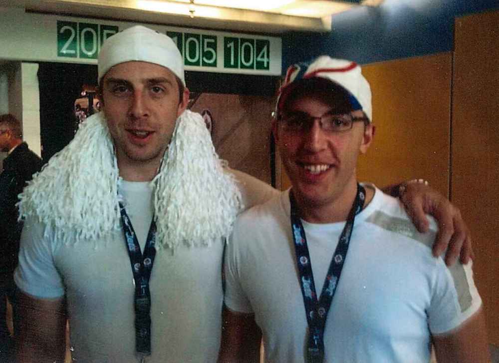 Justin Silicz (right) with his brother Michael in a photo shown at Friday's press conference. (Supplied)