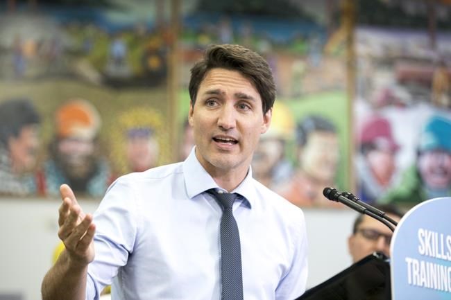 Prime Minister Justin Trudeau visits LiUNA Local 607 to announce and highlight components of Budget 2019’s Canada Training Benefit in Thunder Bay, Ont., Friday, March 22, 2019. Trudeau has announced a May byelection in British Columbia to fill a seat vacated by a former New Democrat. THE CANADIAN PRESS/David Jackson