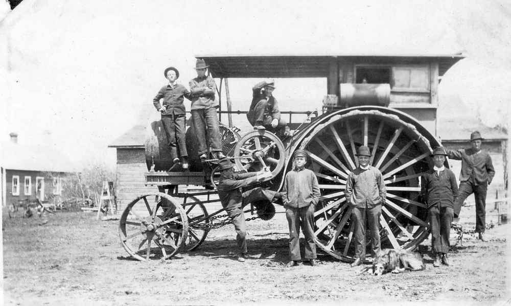 An Aultman Taylor 30-60 tractor in 1924. Manitoba Historical Society)