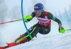 United States' Mikaela Shiffrin competes during an alpine ski, women's slalom in Levi, Finland, Saturday, Nov. 23, 2019. (AP Photo/Alessandro Trovati)
