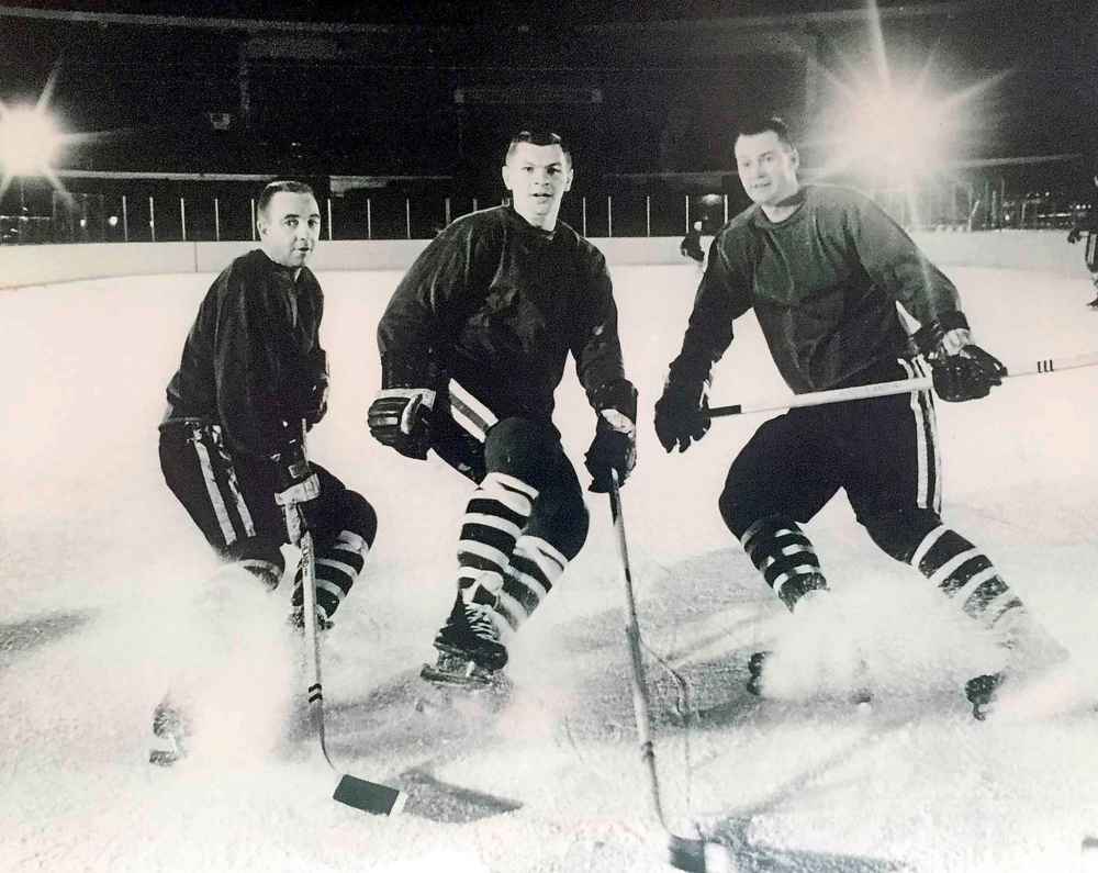 SUPPLIED
Chicago Blackhawks in the 1960s. The original Scooter line - (l-r) Ken Wharram, Stan Mikita, Ab McDonald.