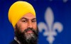 NDP leader Jagmeet Singh is seen during a campaign speech in Sherbrooke, Que., Sunday, September 15, 2019. THE CANADIAN PRESS/Adrian Wyld