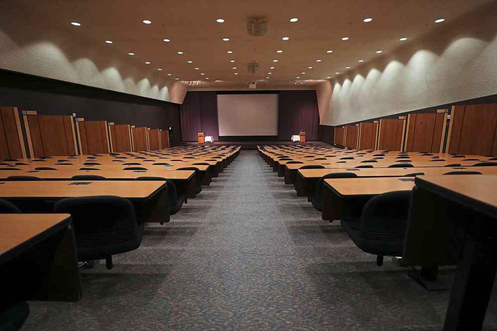 The old Convention Centre Cinema is now used as a presentation hall by the downtown venue. (Ruth Bonneville / Winnipeg Free Press)