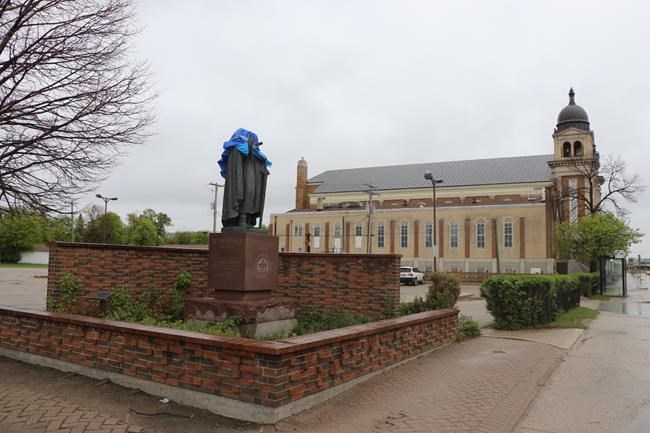 The bronze statue of St. Volodymyr was once blessed by Pope John Paul II. (The Canadian Press)
