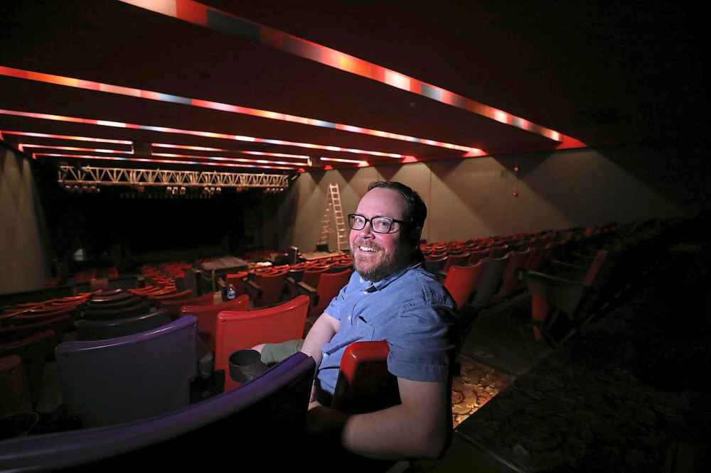 Sam Smith, the music promoter in charge of the Garrick, inside one of the intact theatres. (Ruth Bonneville / Winnipeg Free Press)