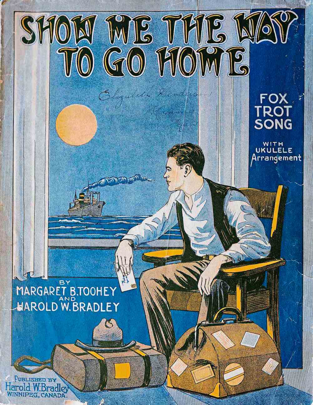 SASHA SEFTER / WINNIPEG FREE PRESS
One of Sarmatiuk’s favourite pieces of Manitoba sheet music from his collection is ‘Show Me The Way To Go Home’ by Margaret B. Toohey and Harold W. Bradley.