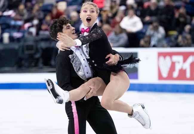 Canada's Piper Gilles and Paul Poirier perform their rhythm dance at Skate Canada International in Kelowna, B.C. on Friday, October 25, 2019. THE CANADIAN PRESS/Paul Chiasson