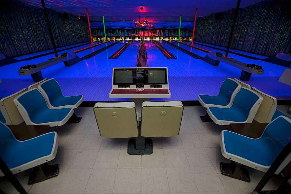 The Roxy's main floor was converted to bowling lanes by raising the far end of the floor so that it is level. (Mike Deal / Winnipeg Free Press)