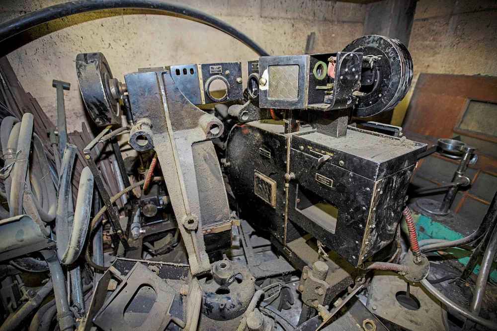 Old projectors in the basement of Roxy Lanes, formerly the Roxy Theatre.  (Mike Deal / Winnipeg Free Press)