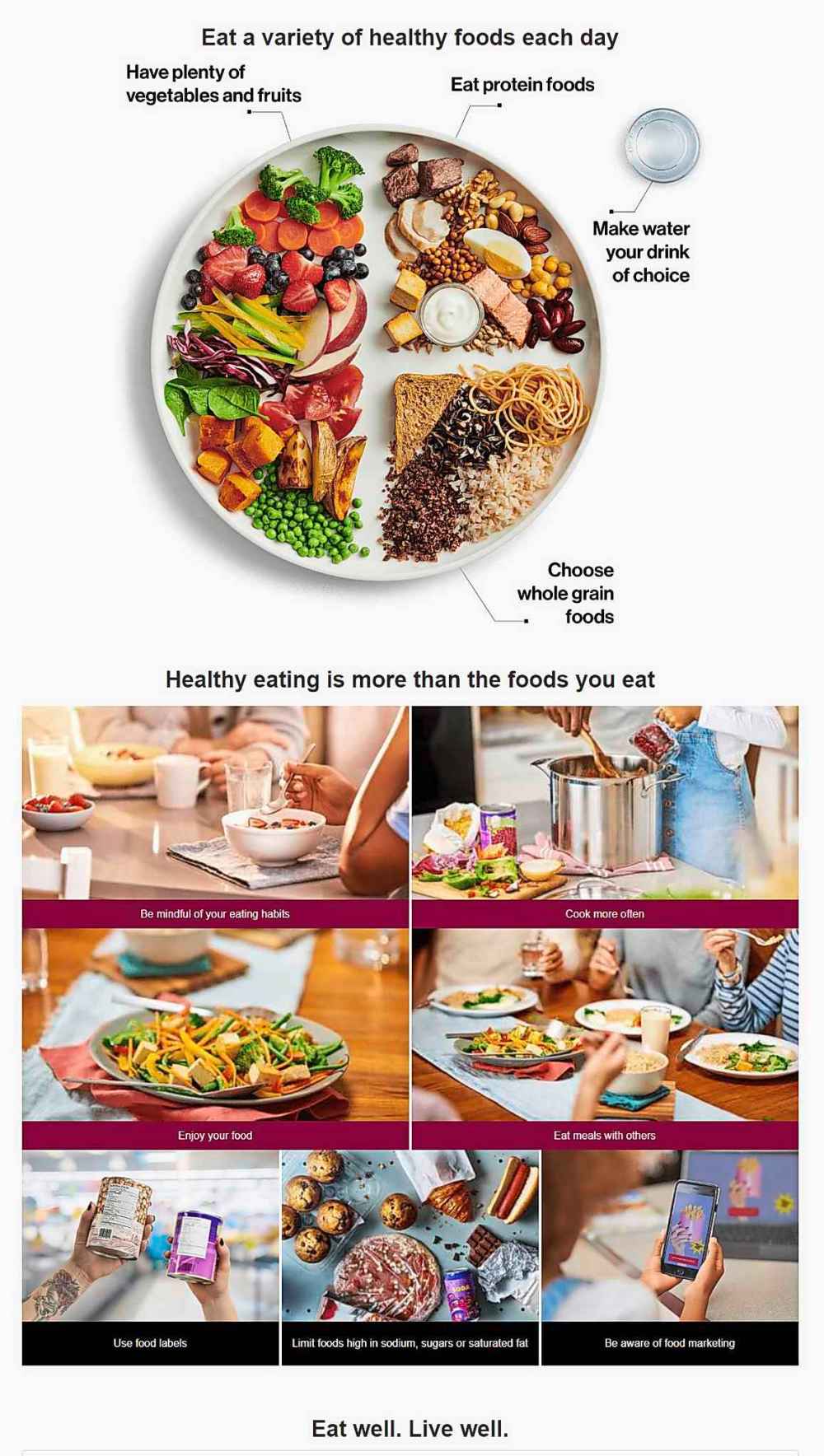 Some of the Government of Canada's messaging about the new food guide.