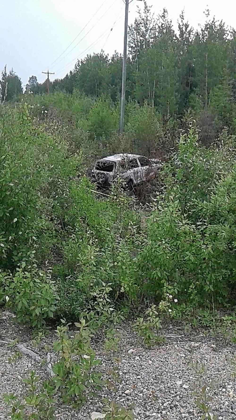 A Toyota Rav4 -- matching the description of the vehicle police say the teens were driving -- was found torched in the Gillam area on Tuesday. (Supplied)