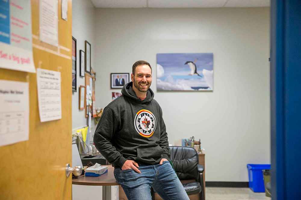 Ben Carr is the principal and lone administrator of the Maples Met School, with 145 students under his guidance. (Mikaela MacKenzie / Winnipeg Free Press)