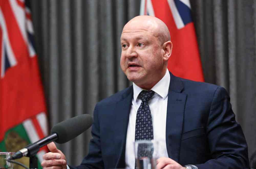 MIKE DEAL / WINNIPEG FREE PRESS
Dr. Brent Roussin, chief provincial public health officer, speaks during the province’s latest COVID-19 update Thursday morning. (Mike Deal / Winnipeg Free Press)