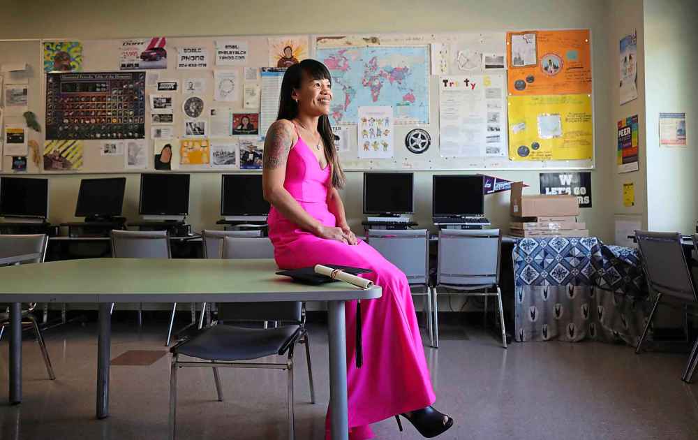 Mature student Jean-Ashley Monkman is thrilled to be graduating from high school, but is disappointed she won’t have an opportunity to walk across the stage.  (Ruth Bonneville / Winnipeg Free Press)