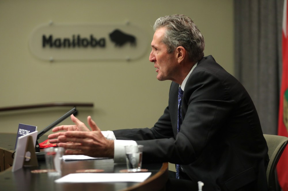 The province has procured all of the necessary supplies to administer two vaccine doses to every Manitoban, including a special freezer, syringes and enough personal protective equipment for staff, says Premier Brian Pallister. (Ruth Bonneville / Winnipeg Free Press)