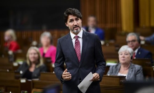 Sean Kilpatrick / THE CANADIAN PRESS
Prime Minister Justin Trudeau stands during question period in the House of Commons on Parliament Hill in Ottawa on Thursday, Sept. 24, 2020.&nbsp;Trudeau is expected to have an announcement about his government's ongoing efforts to protect Canadians and combat the potentially deadly novel coronavirus that causes COVID-19. THE CANADIAN PRESS/Sean Kilpatrick