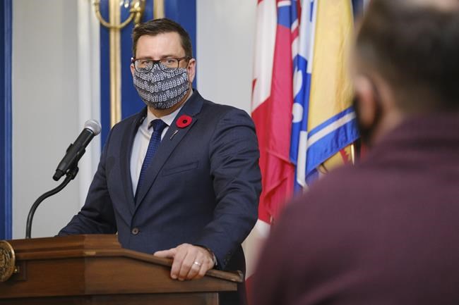 Paul Merriman was named minister of health by Premier Scott Moe in a cabinet announcement at Government House in Regina on Monday, Nov. 9, 2020. Saskatchewan is getting ready to enact new public health measures to stem the province's rising COVID-19 infections. THE CANADIAN PRESS/Michael Bell