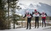 Canadian Cross-Country Ski Team members, left to right, Russell Kennedy, Brian McKeever, and Xavier McKeever, ski up a hill during early season training in Canmore, Alta., Monday, Oct. 19, 2020. THE CANADIAN PRESS/Jeff McIntosh