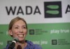 World Anti-Doping Agency athlete committee chairperson Beckie Scott, speaks at a news conference following the agency's first Global Athlete Forum in Calgary, Alta., Tuesday, June 5, 2018. THE CANADIAN PRESS/Jeff McIntosh